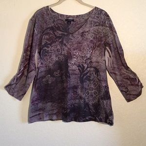 Westbound Shirt - 3/4 Sleeve - Purple - Size L